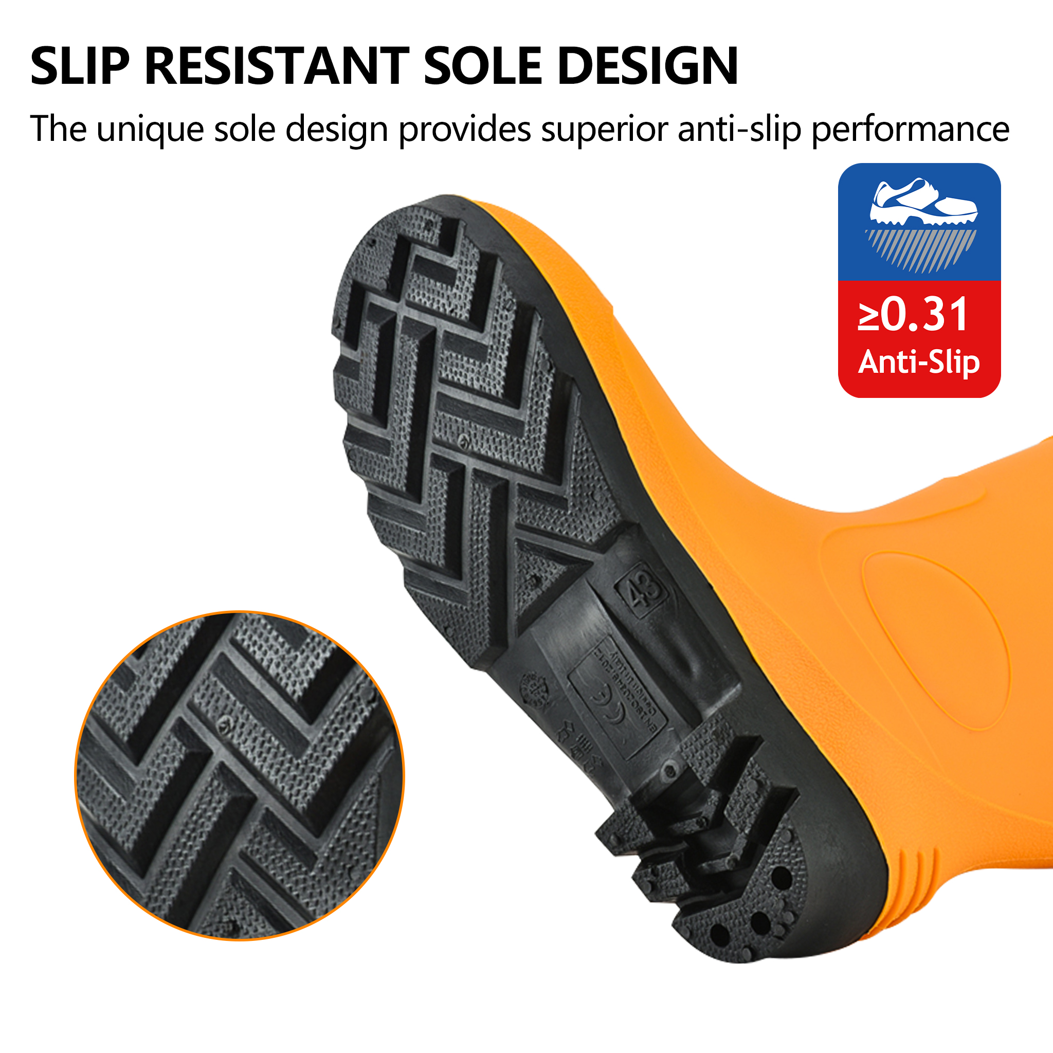 S5 Защитные резиновые сапоги со сталью – водонепроницаемые сапоги из ПВХ W-6037 Желтый AquaPioneer