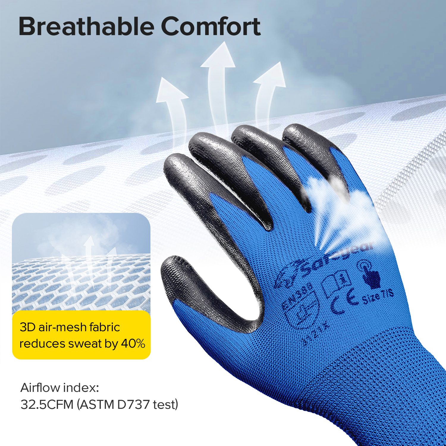 EN 388 3121X Защитные перчатки для сборки и складских операций N1552 Guarder Max Blue