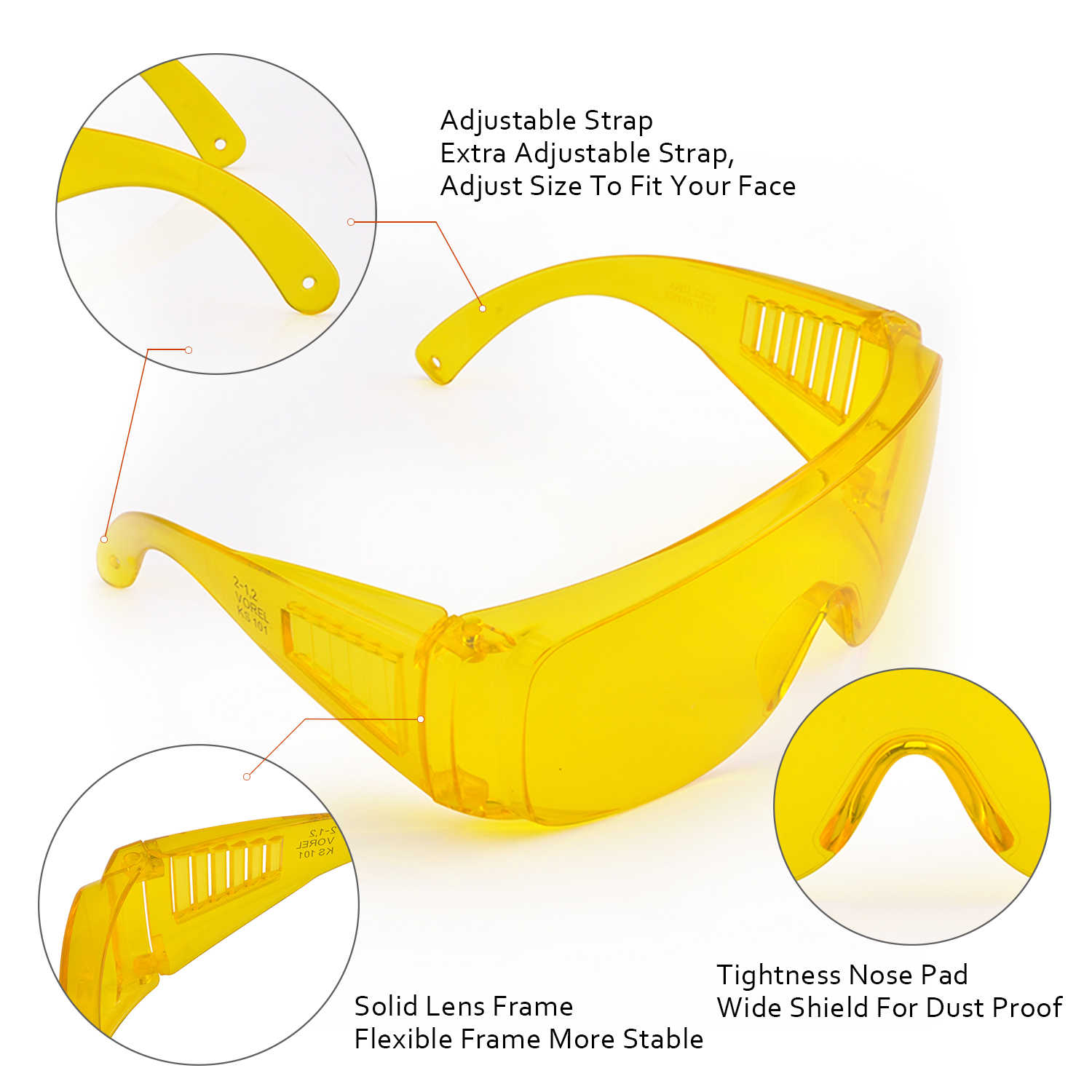 Защитные очки OTG, надеваемые поверх очков, отпускаемых по рецепту | АНСИ Z87.1 и EN166