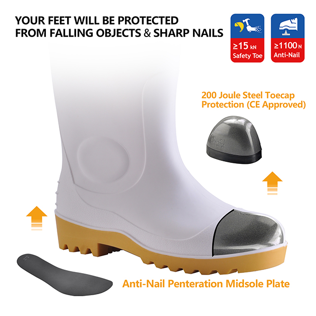 ПВХ Wellington Rain Boots W-6037 White