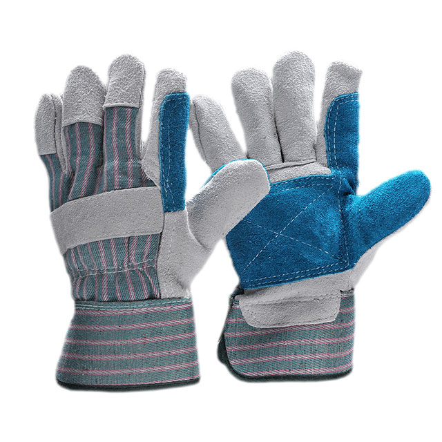 Кожаные перчатки для строительных работ FL-1015 Синий