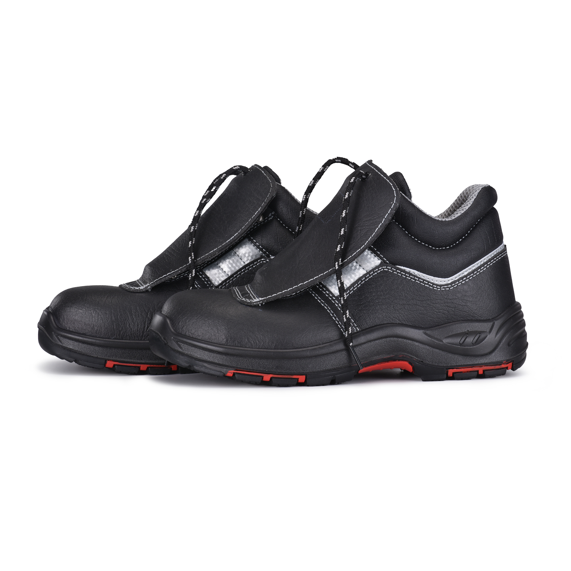 Сварные рабочие ботинки PU Rubber Black Work Boots M-8027PR
