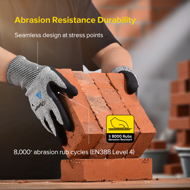 Строительные рабочие перчатки срезаны резистентные рабочие перчатки PD8045 Black