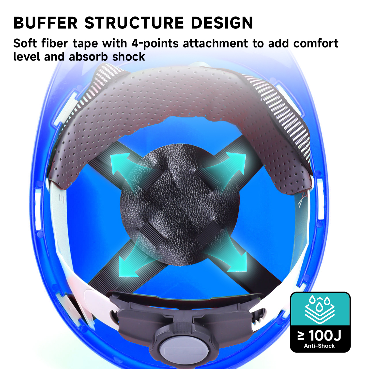 Синие шлемы промышленной безопасности W-003