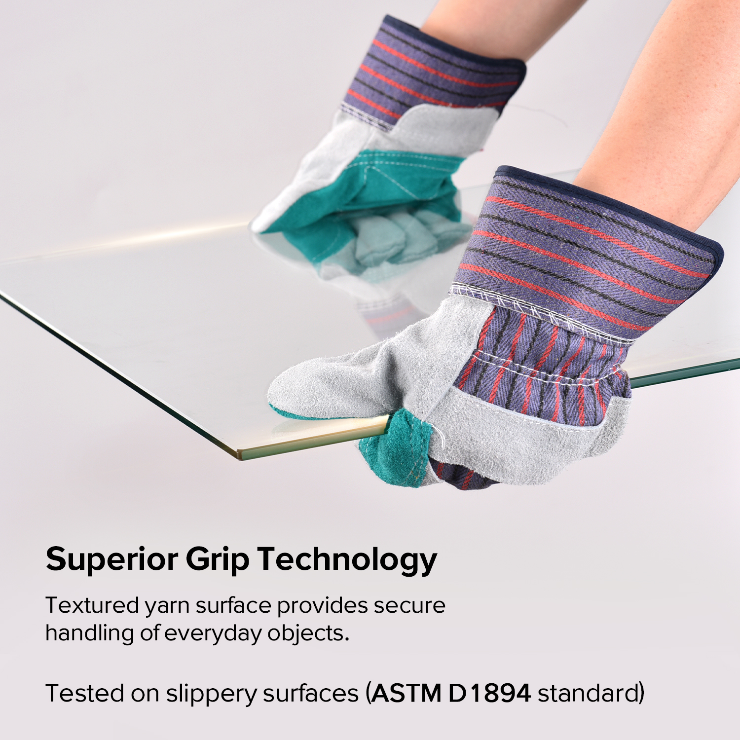 Перчатки против порезов из воловьей кожи ладони. Перчатки FL-1015, синие.