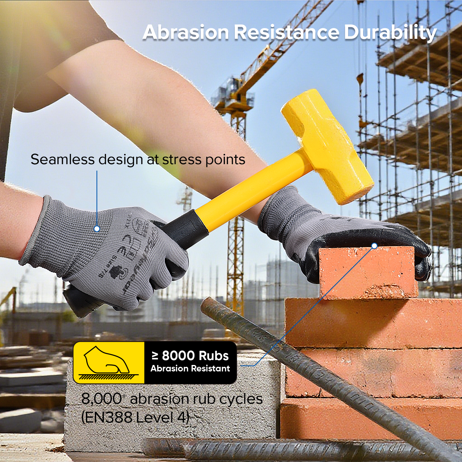 Рабочие перчатки с нитриловым вспененным покрытием для сенсорного экрана N1552 Guarder Max