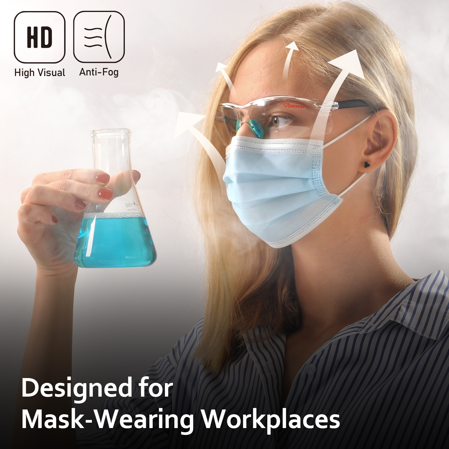 Защитные очки CE EN166 UV400 Защитные рабочие очки SG003 Синие