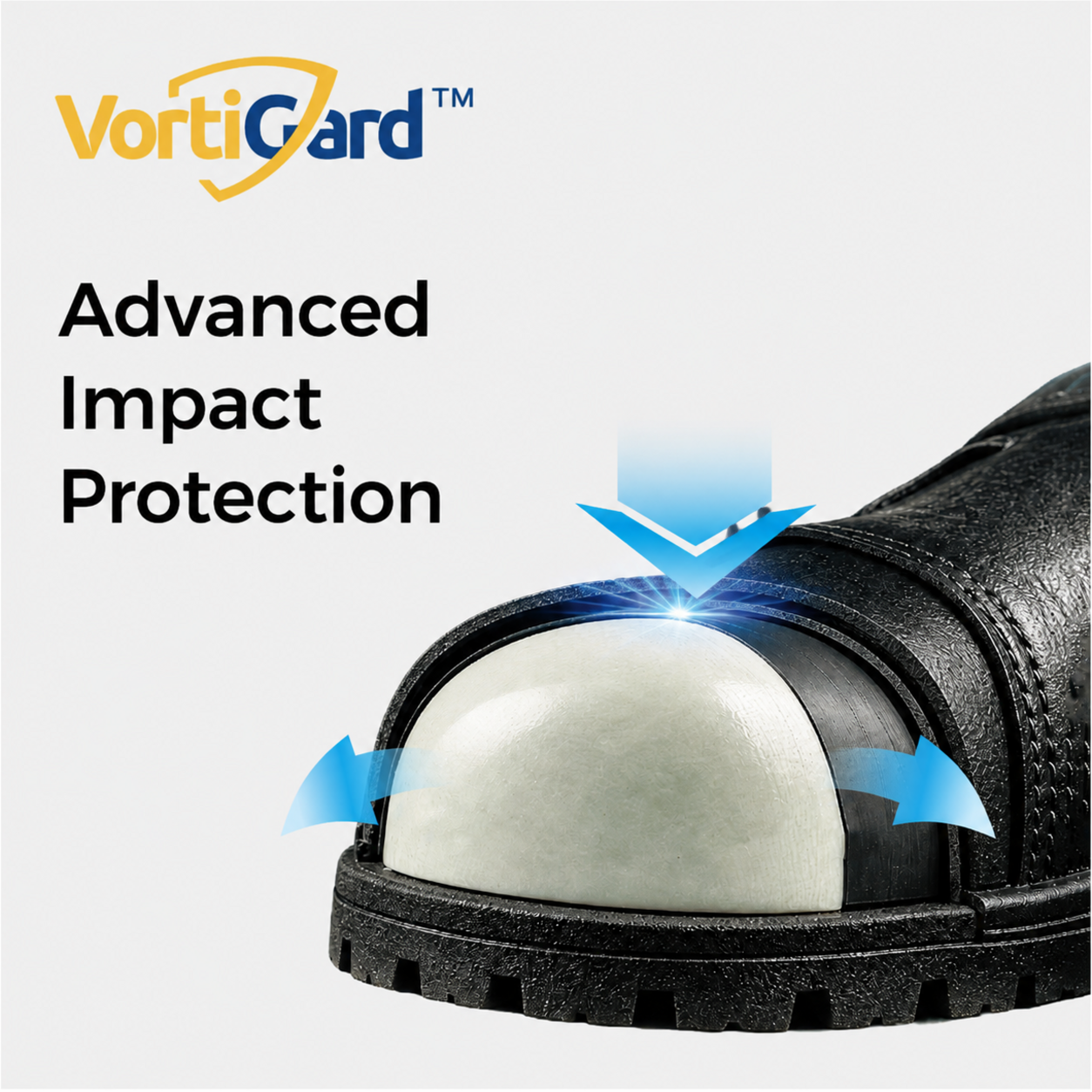 Композитный безопасный носок VortiGard™, обеспечивающий улучшенную защиту от ударов.