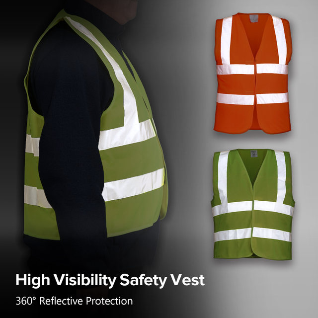 Светоотражающий жилет безопасности Hi-Vis, желтый и оранжевый | Легкий рабочий жилет EN ISO 20471